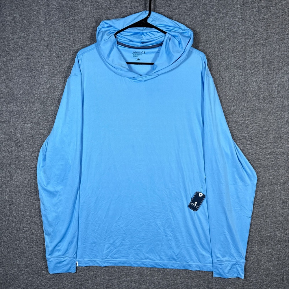 NEW Johnnie-O Talon Featherweight Performance Hoodie Mens XL Blue Mahalo UPF 50